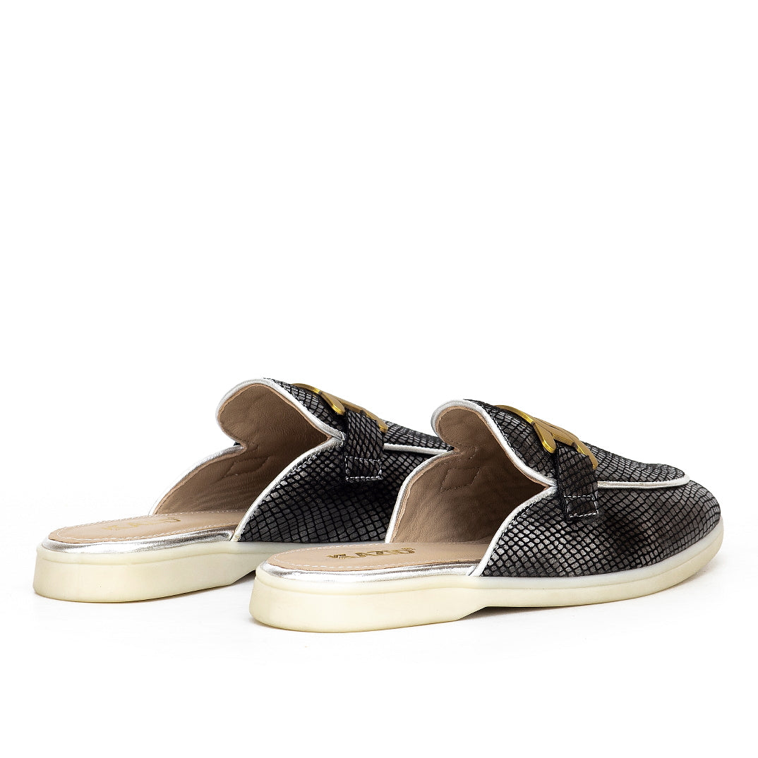 0118 sabot en cuir femmes noir