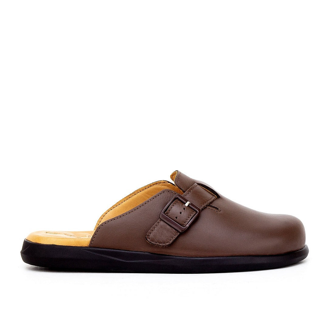 0211 SABOT EN CUIR CONFORT MARRON