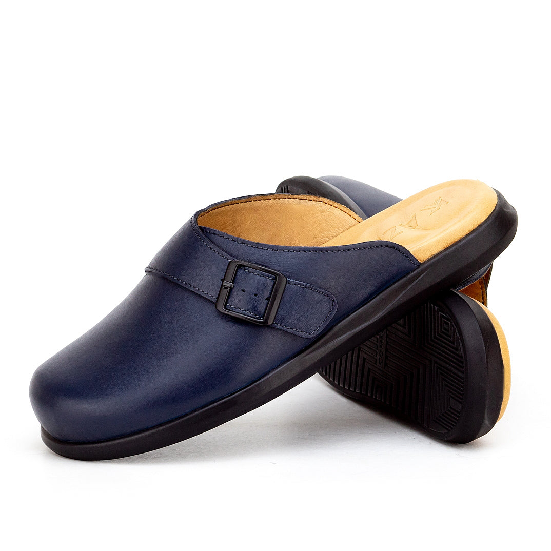 0210 SABOT EN CUIR CONFORT BLEU