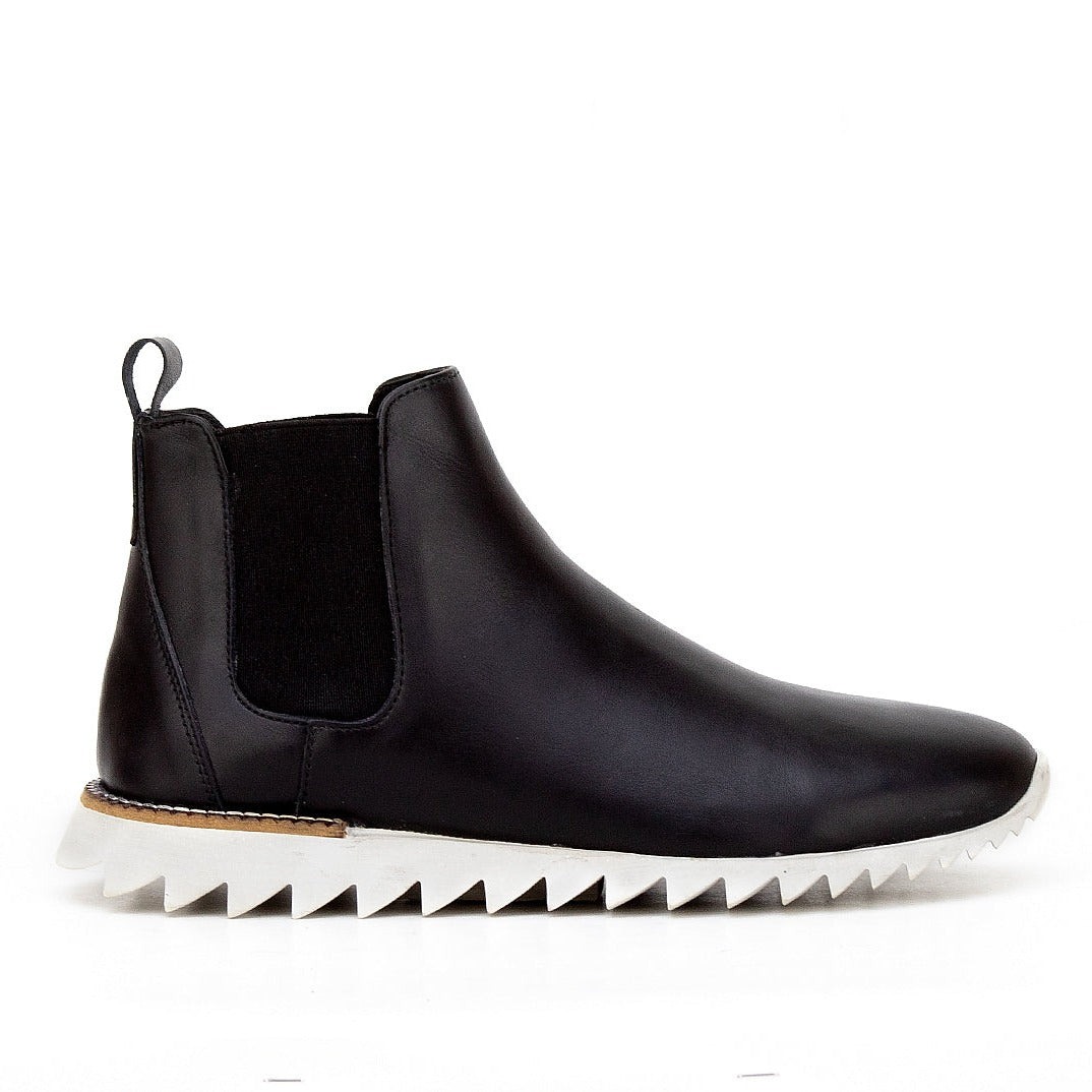 033 bouttine homme en cuir noir blanc