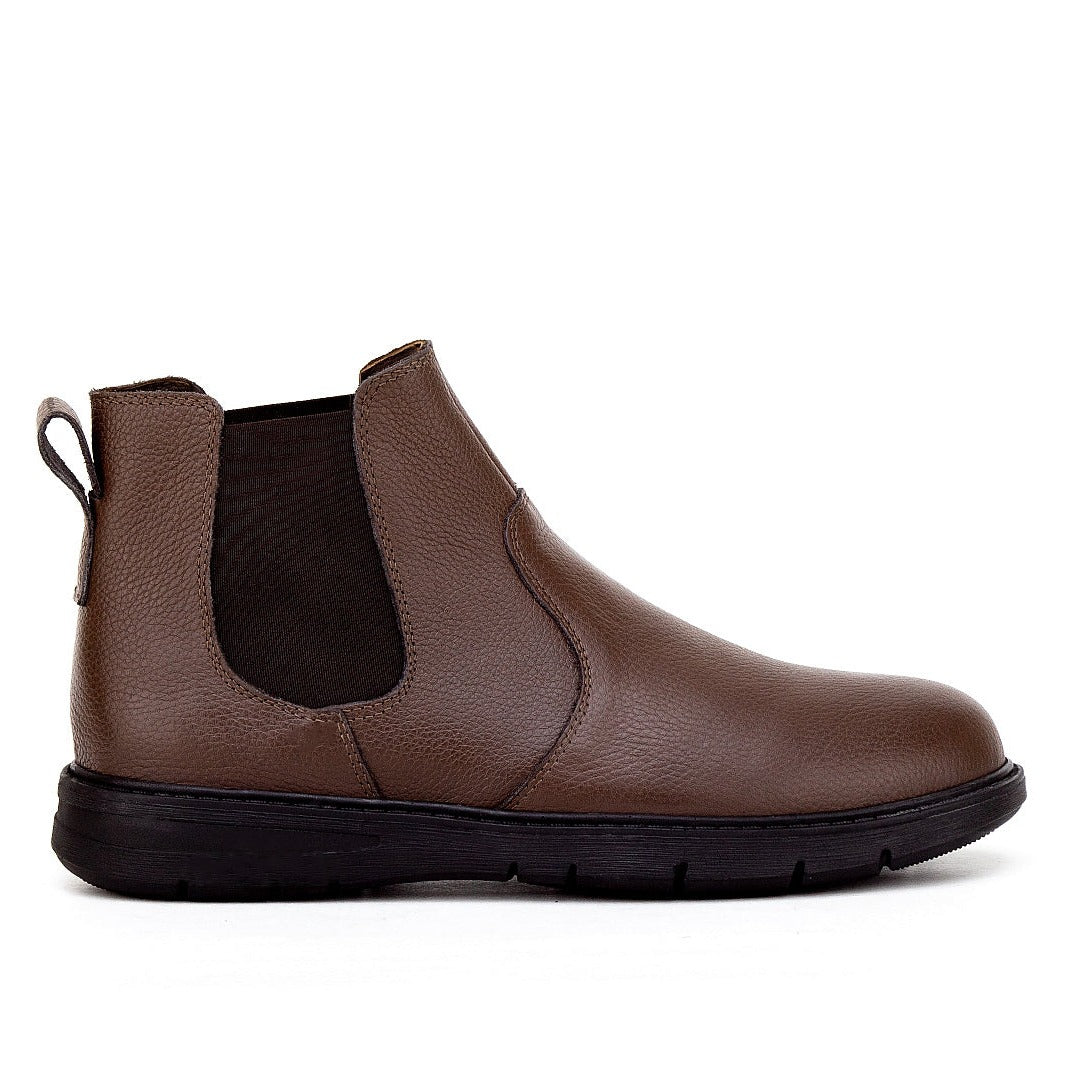 020 BOTTINE CONFORT EN CUIR MARRON