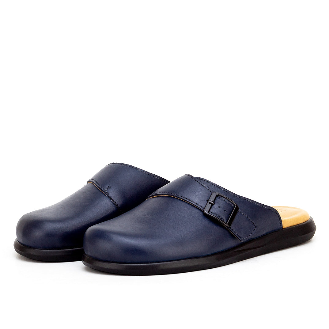 0210 SABOT EN CUIR CONFORT BLEU