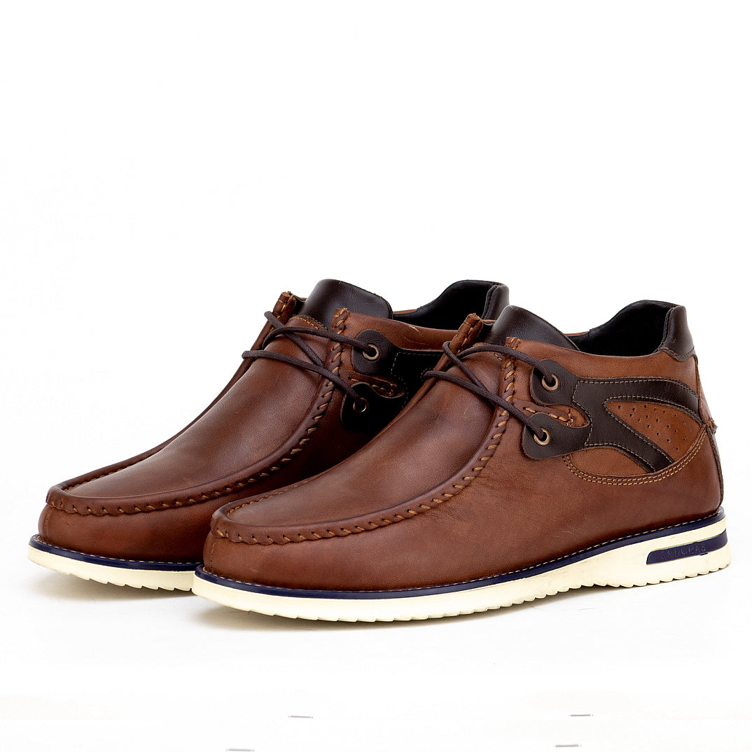 028 Chaussures Homme en cuir marron