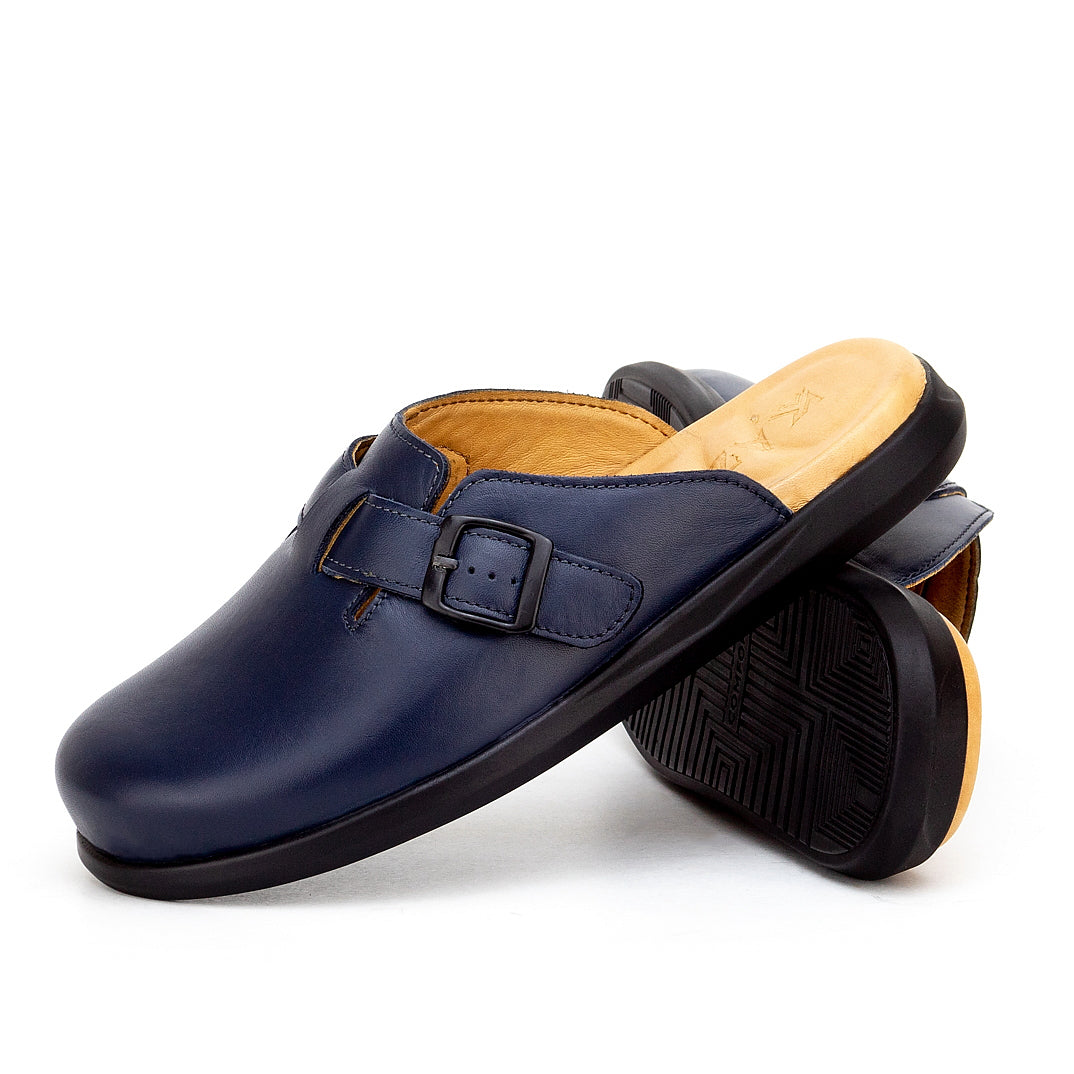 0211 SABOT EN CUIR CONFORT BLEU
