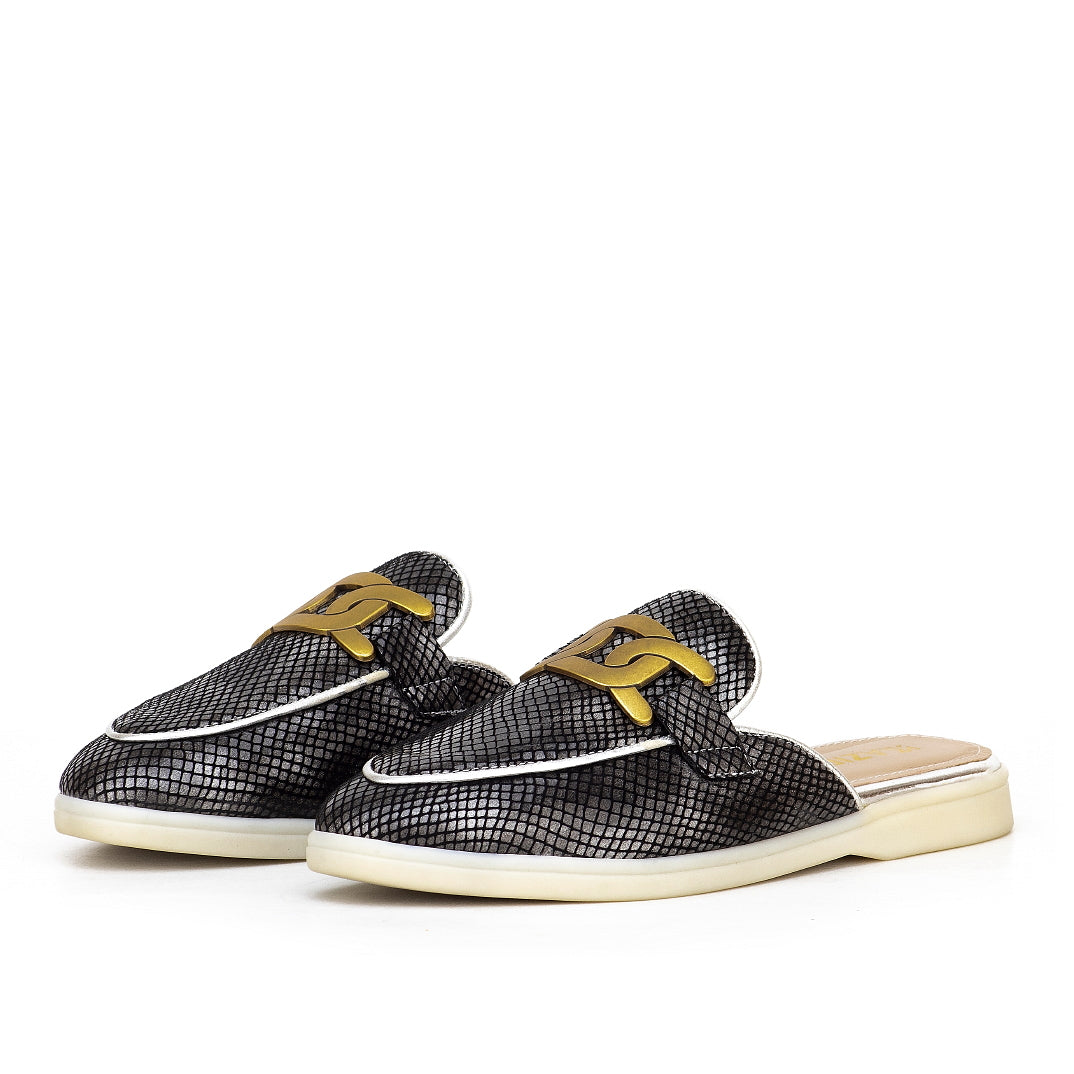 0118 sabot en cuir femmes noir