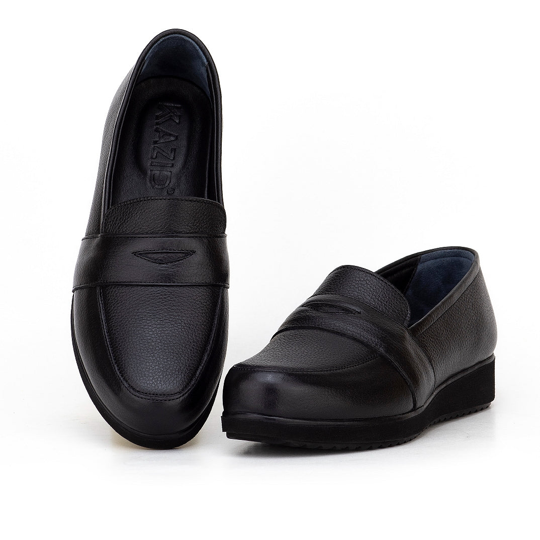 027 chauusre confort en cuir noir femme