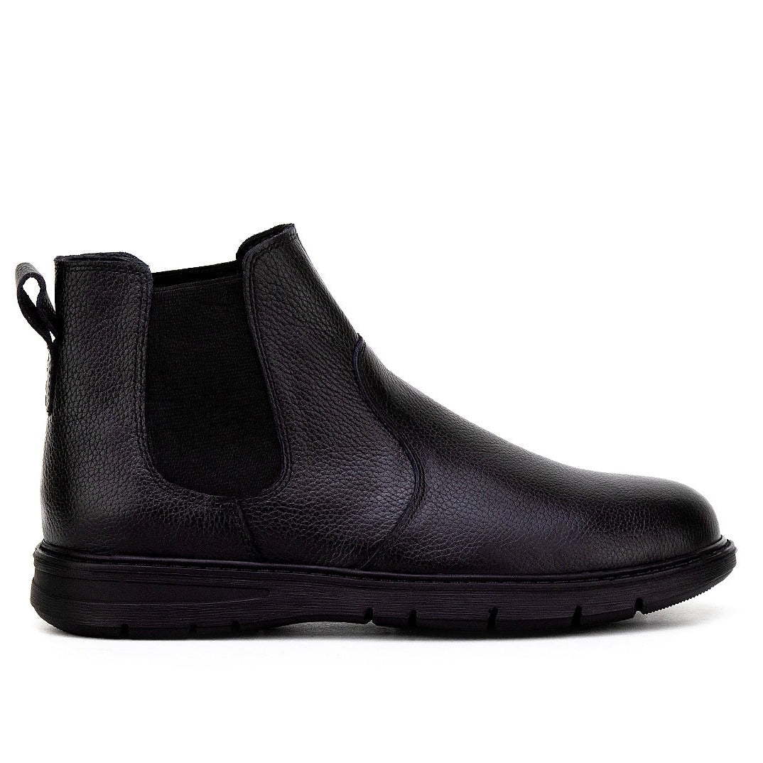 020 BOTTINE CONFORT EN CUIR NOIR