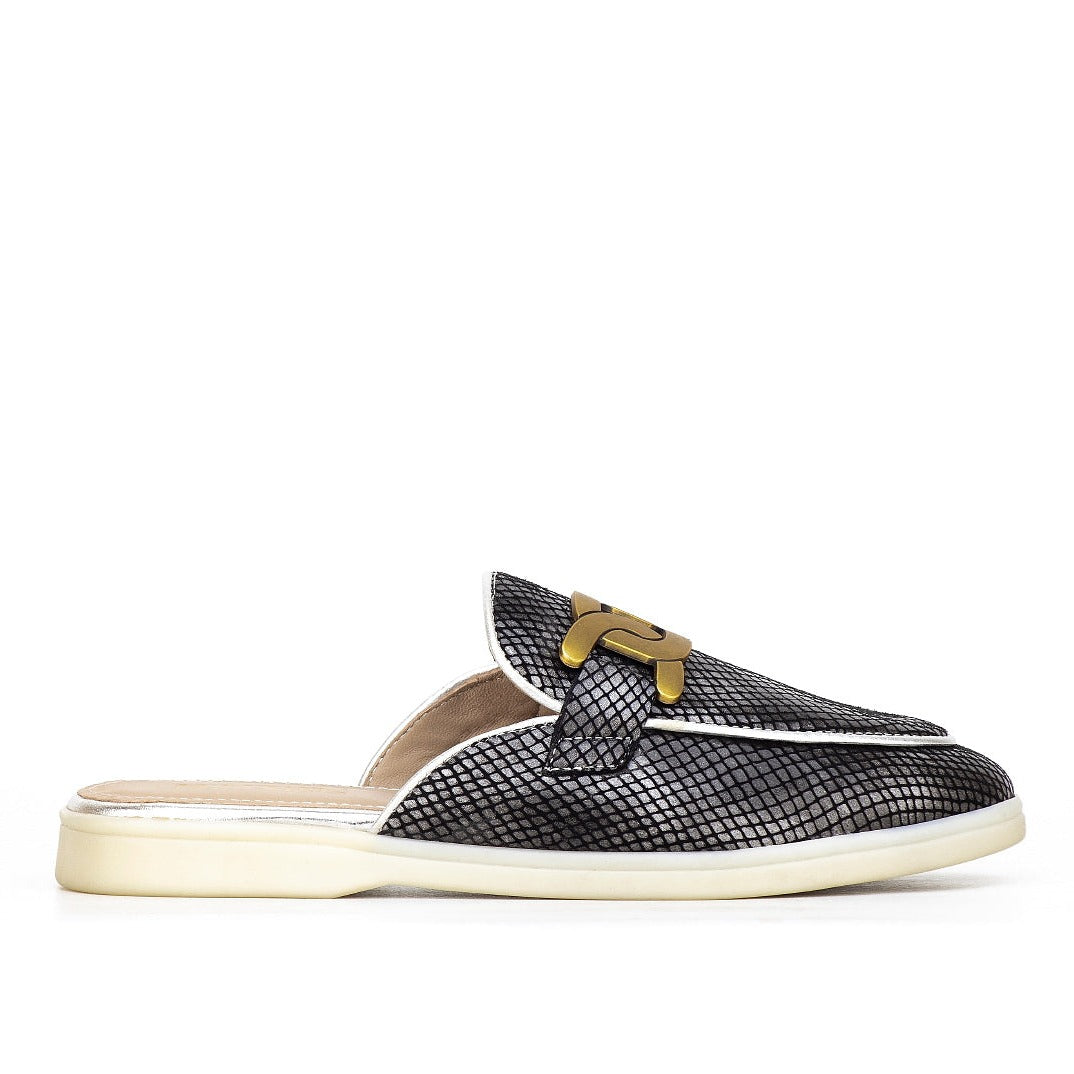 0118 sabot en cuir femmes noir
