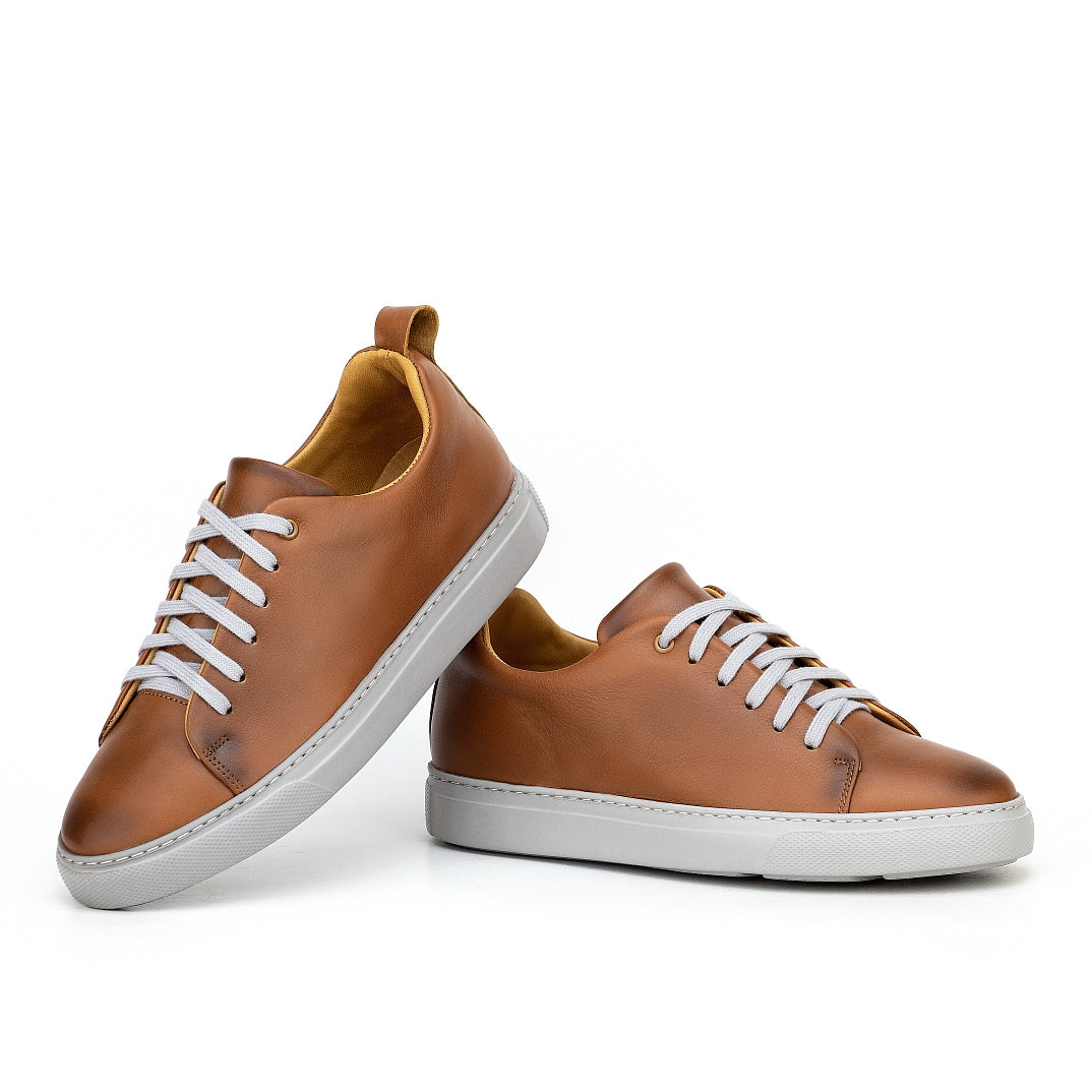 01000 Chaussure Sneaker Homme en cuir marron