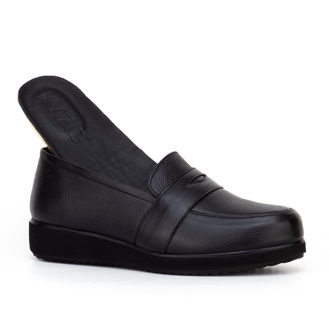 027 chauusre confort en cuir noir femme