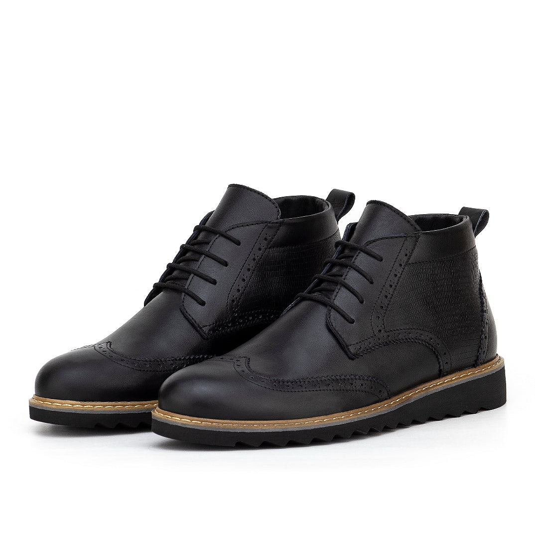 0103 bouttine en cuir noir homme