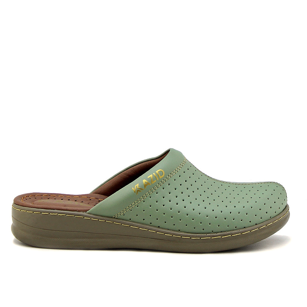 0231 sabot confort en cuir femmes pistache