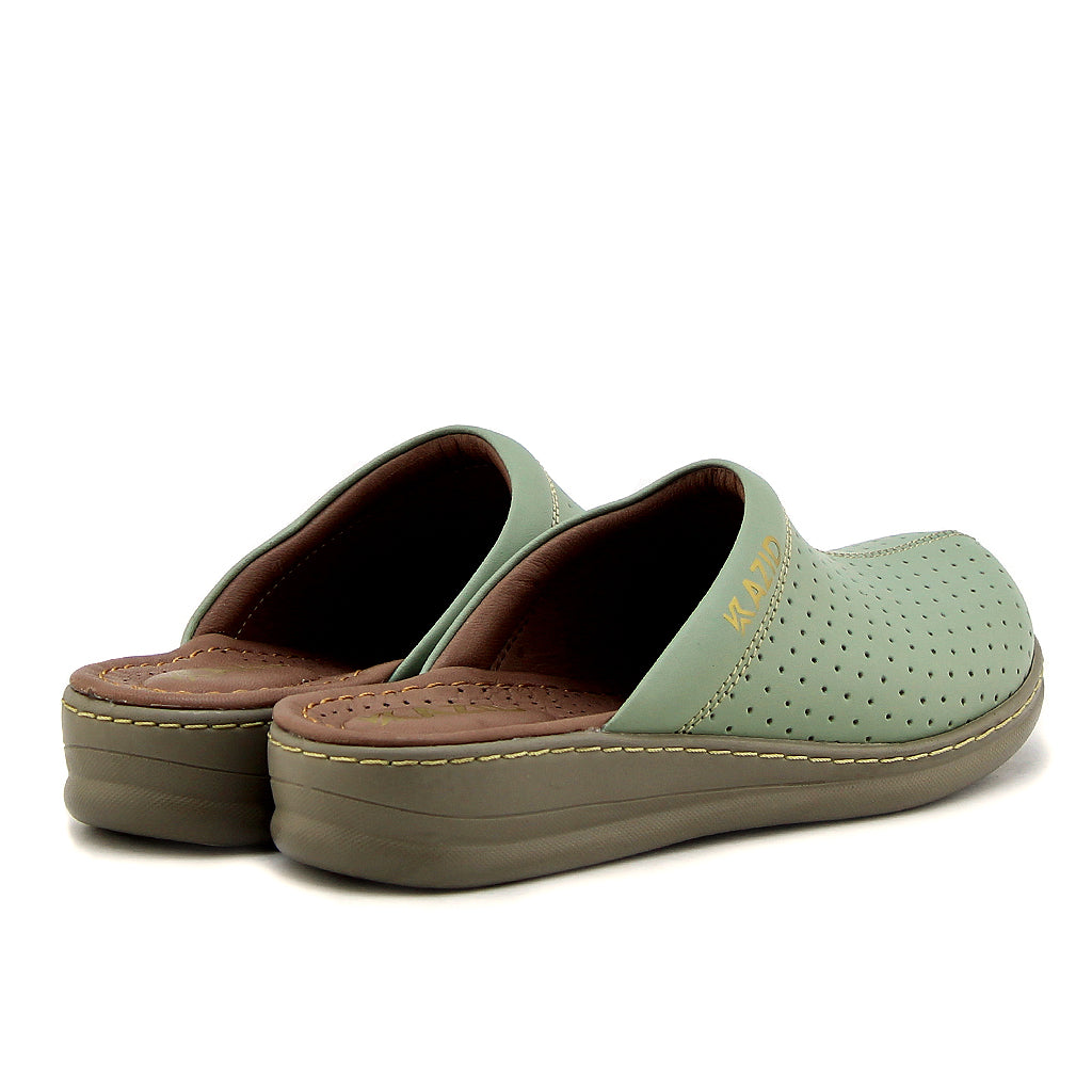 0231 sabot confort en cuir femmes pistache
