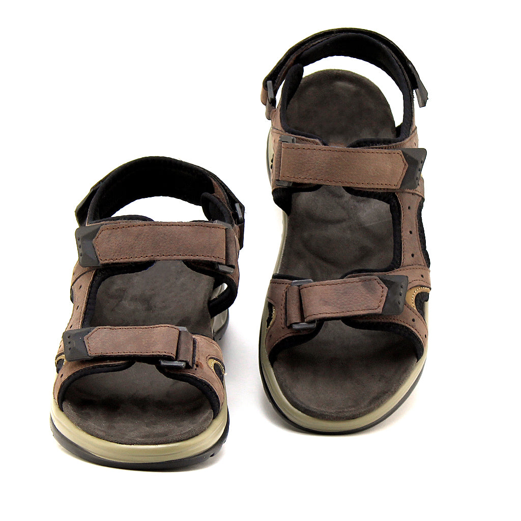 0206 sandale confort en cuir nubuck homme marron