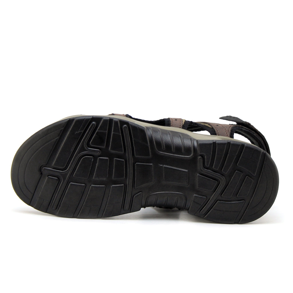 0206 sandale confort en cuir nubuck homme marron