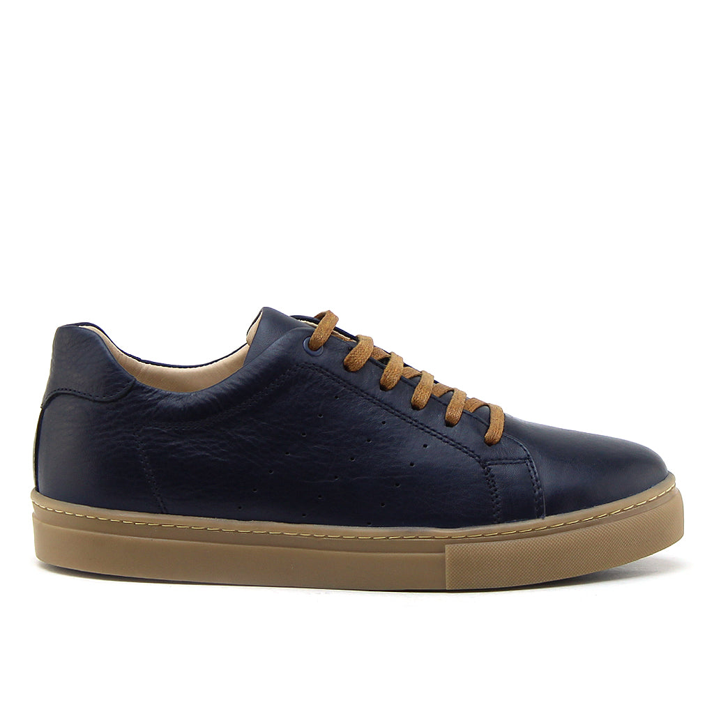 03 Chaussure Sneaker Homme en cuir bleu