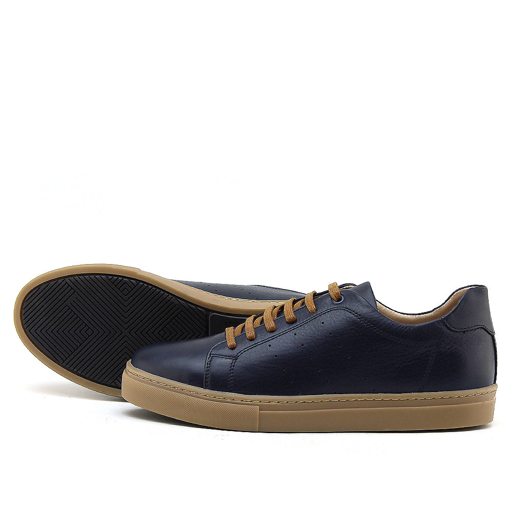 03 Chaussure Sneaker Homme en cuir bleu