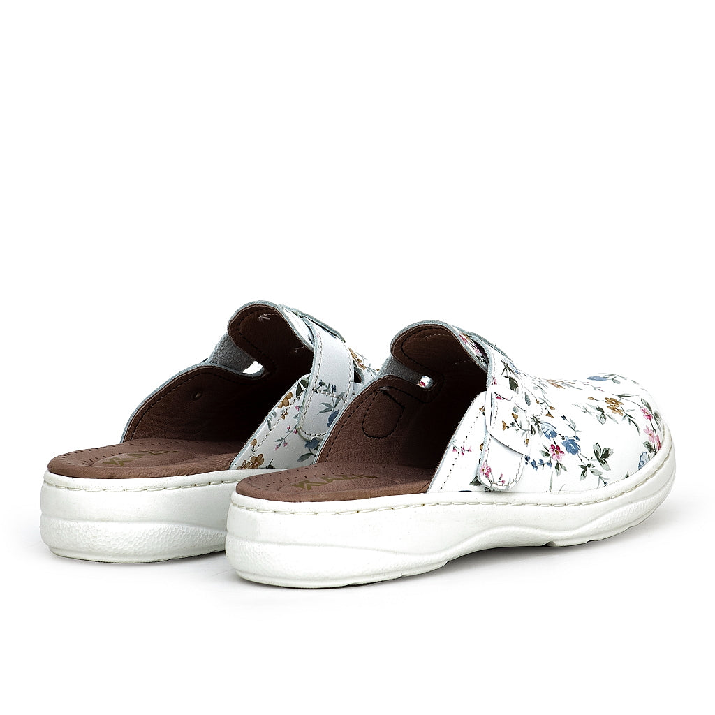 0324 sabot confort en cuir femmes blanc