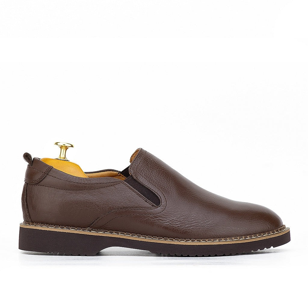 0131 chaussure confort en cuir marron