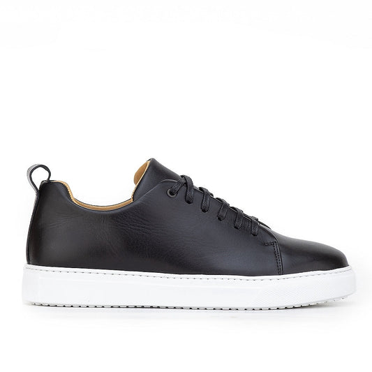 01000 Chaussure Sneaker Homme en cuir noir blanc