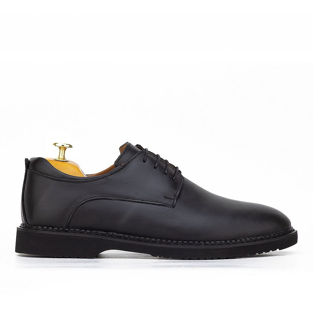 0129 chaussure confort en cuir noir