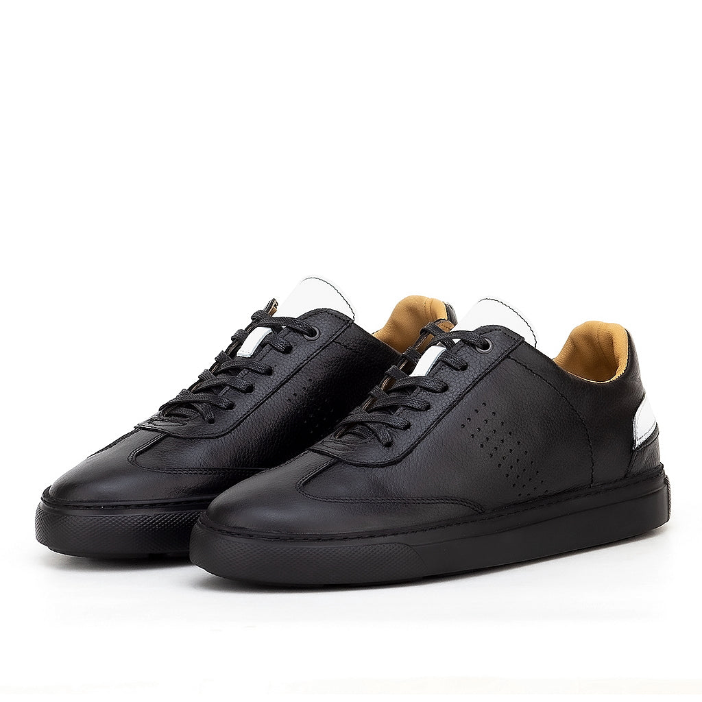 0113 Chaussure Sneaker Homme en cuir noir