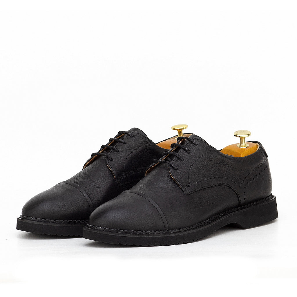 0125 chaussure confort en cuir noir
