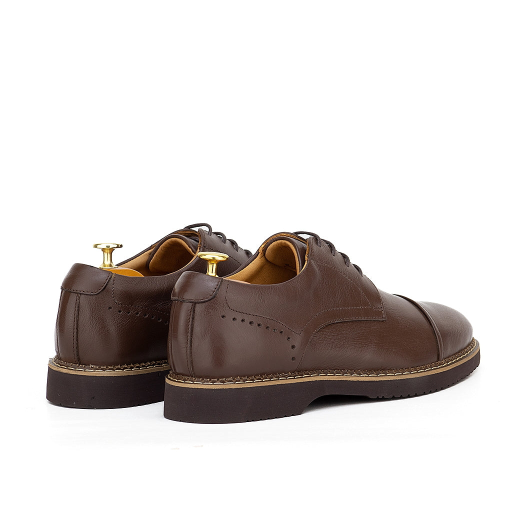 0125 chaussure confort en cuir marron