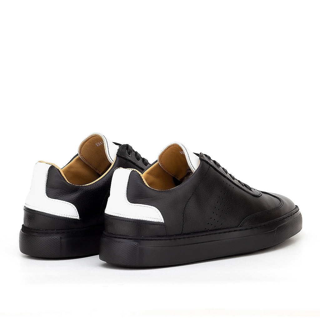 0113 Chaussure Sneaker Homme en cuir noir