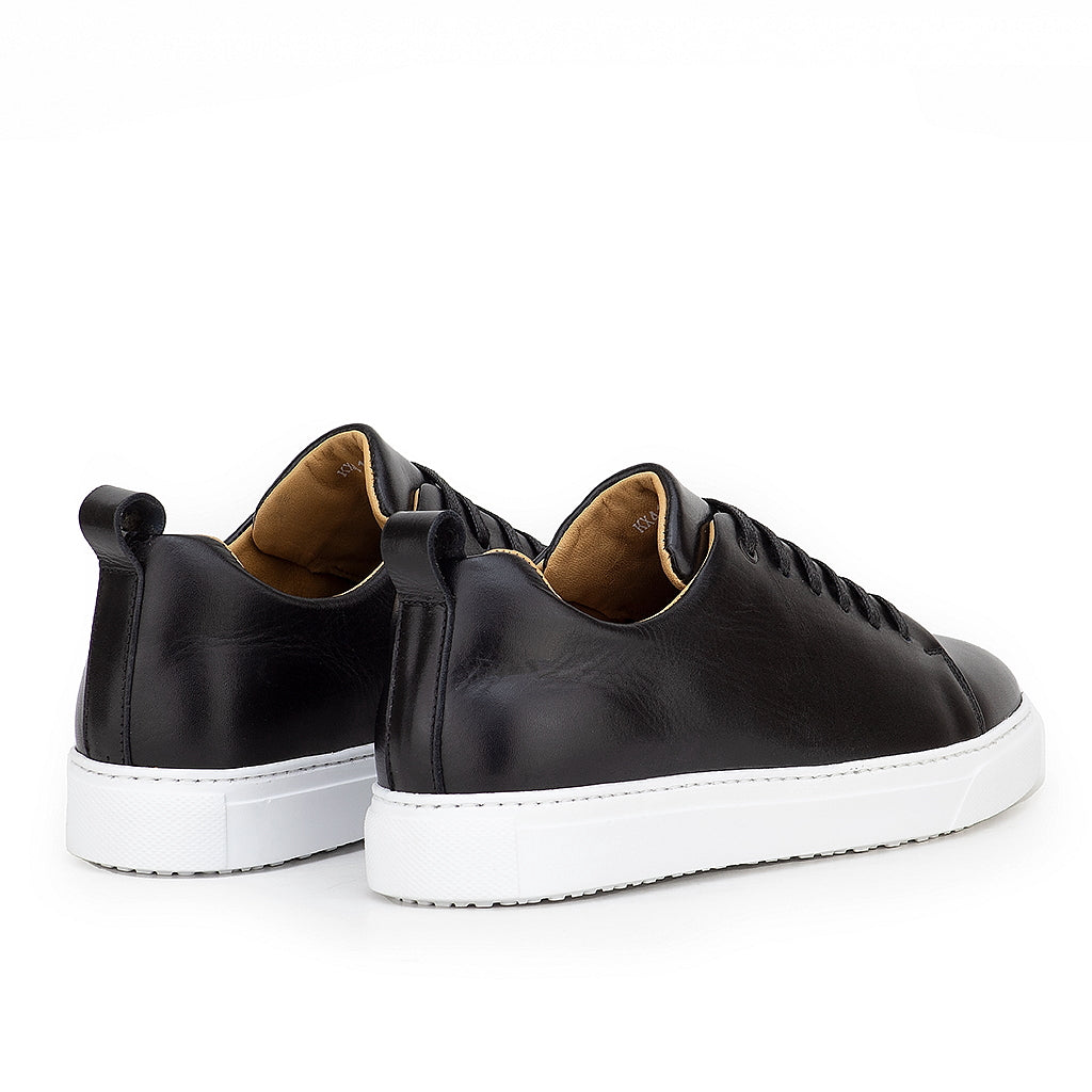 01000 Chaussure Sneaker Homme en cuir noir blanc