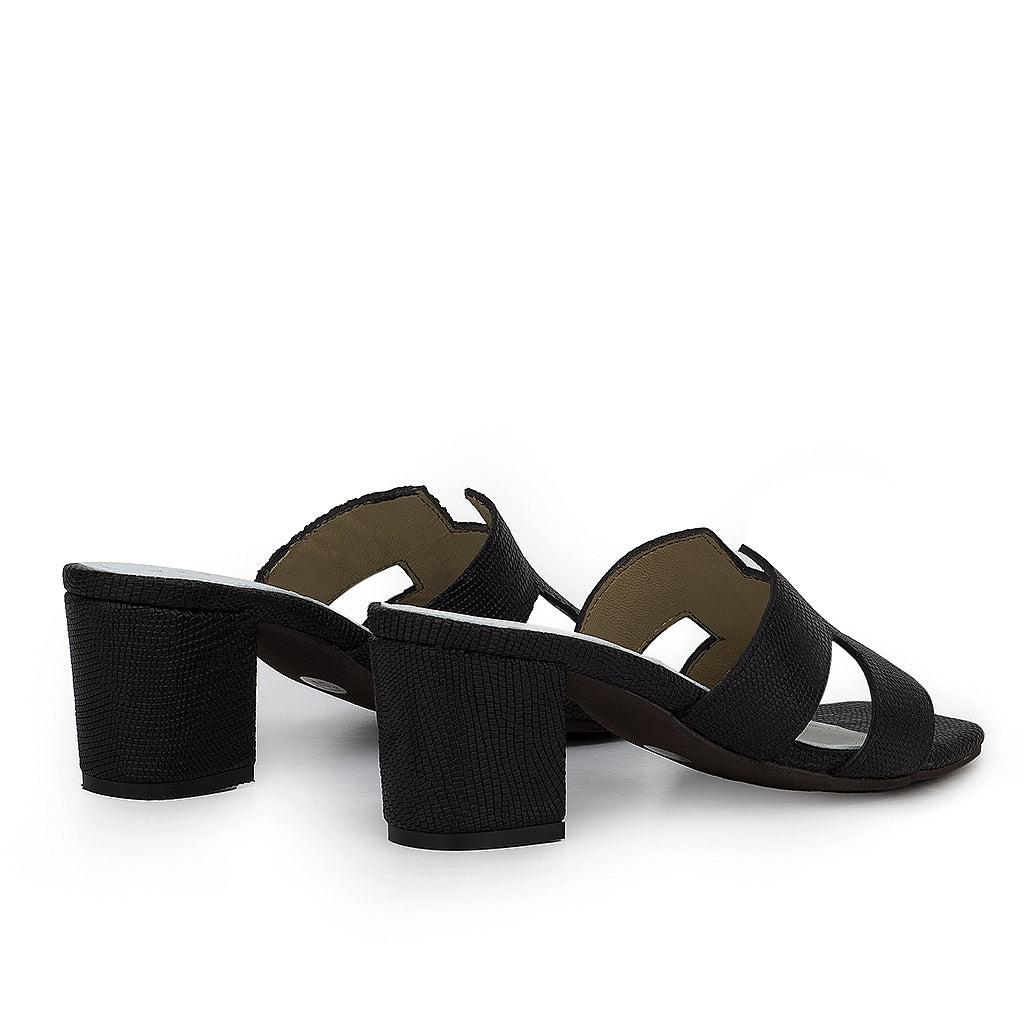 0181 sandale en cuir femme noir
