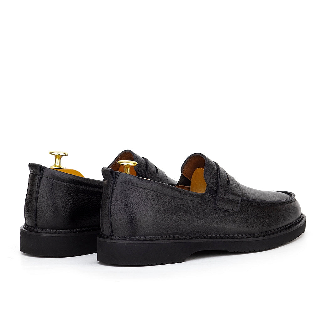 0128 chaussure confort en cuir noir