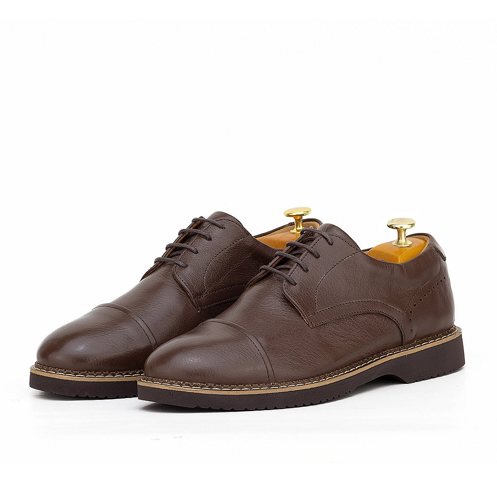 0125 chaussure confort en cuir marron