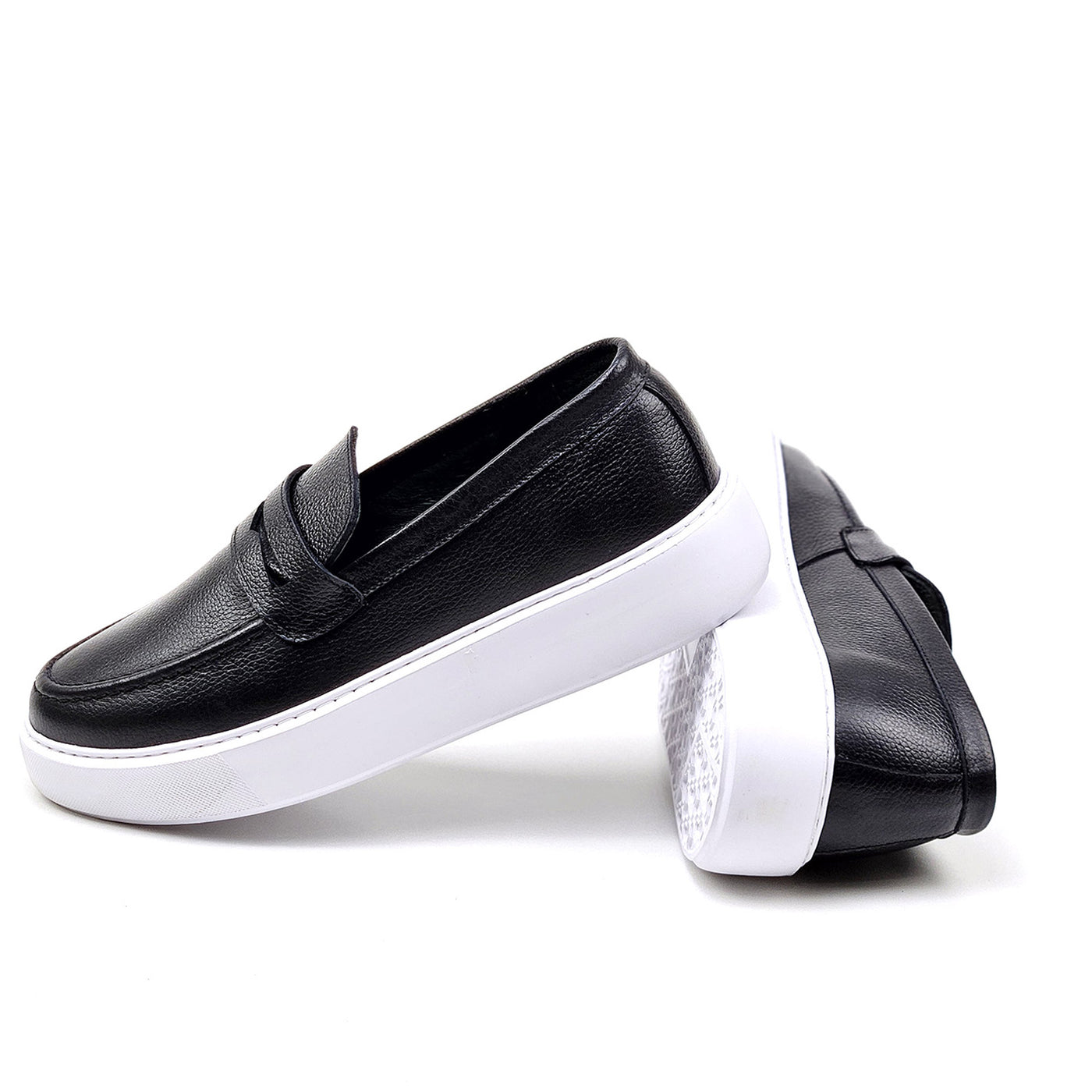 0221 Chaussure Sneaker Homme en cuir  noir