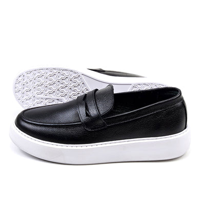 0221 Chaussure Sneaker Homme en cuir  noir