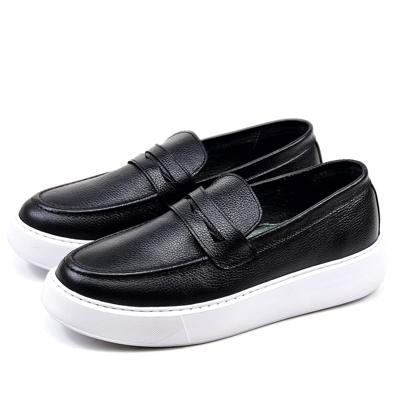 0221 Chaussure Sneaker Homme en cuir  noir
