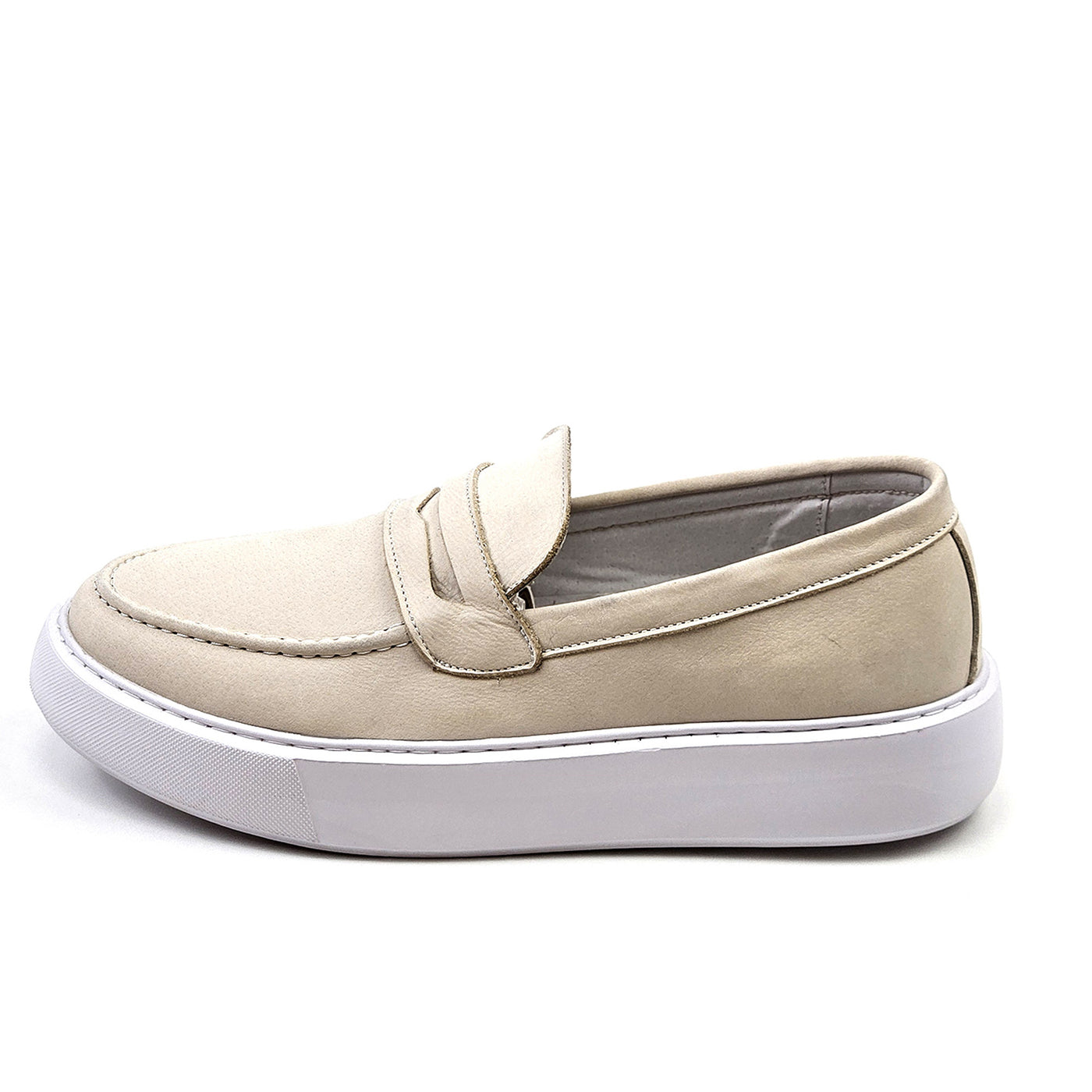 0221 Chaussure Sneaker Homme en cuir  beige nubuck