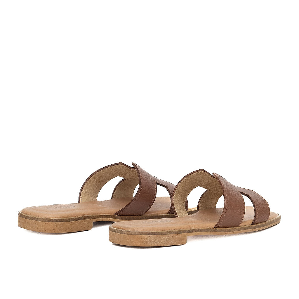 0183 sandale en cuir femme marron