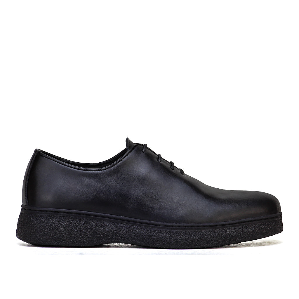067 Chaussures Homme  en cuir noir/marron