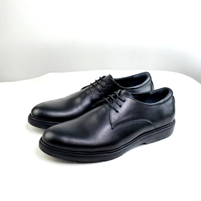 06 chaussure Richelieu confortable homme en cuir noir/marron