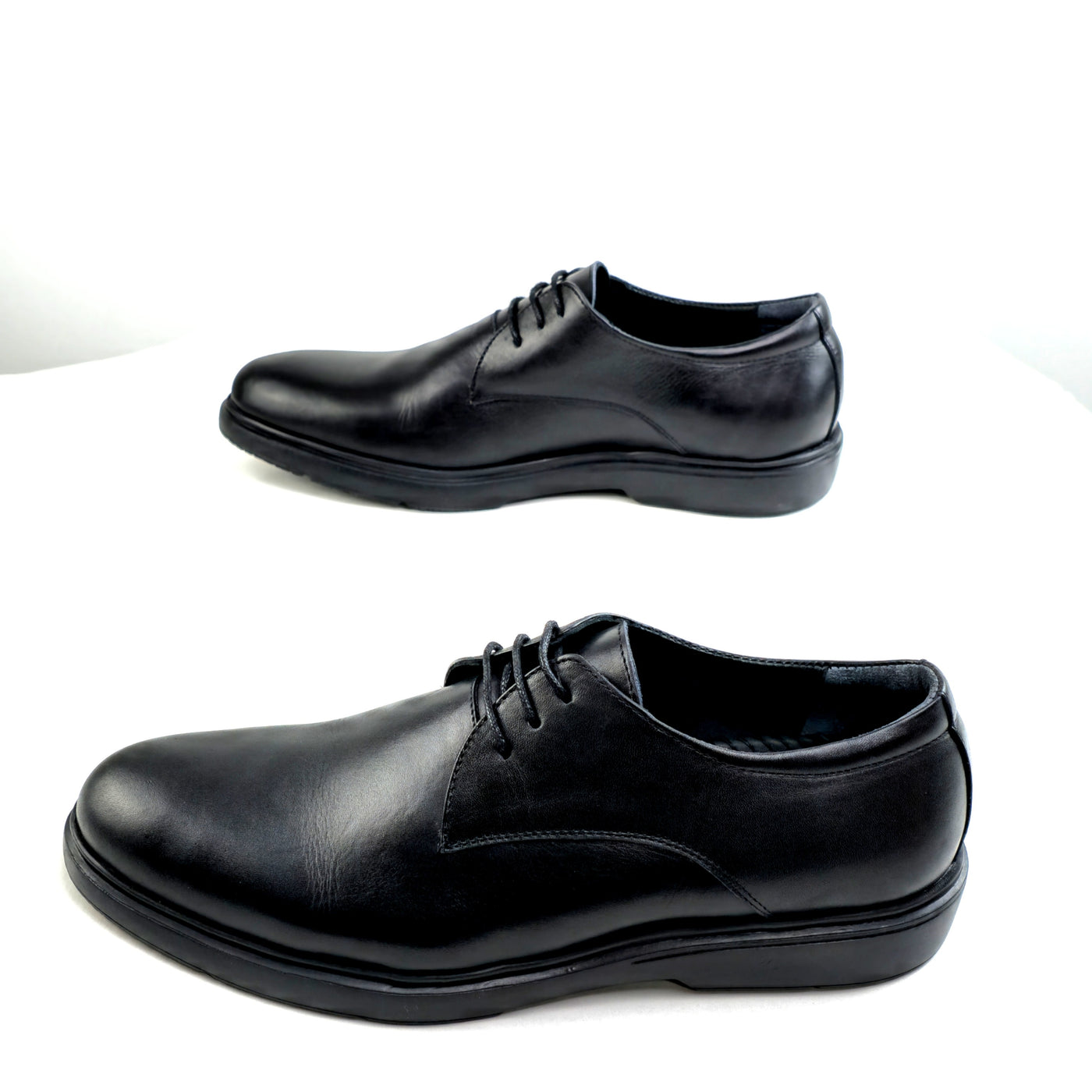 06 chaussure Richelieu confortable homme en cuir noir/marron