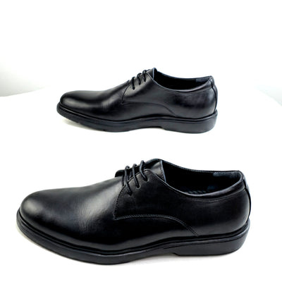 06 chaussure Richelieu confortable homme en cuir noir/marron