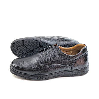 0521 chaussure Richelieu confortable homme en cuir noir