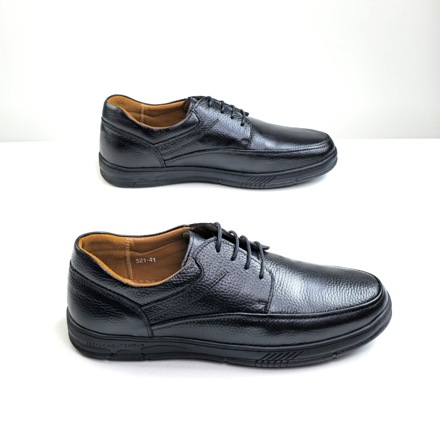 0521 chaussure Richelieu confortable homme en cuir noir