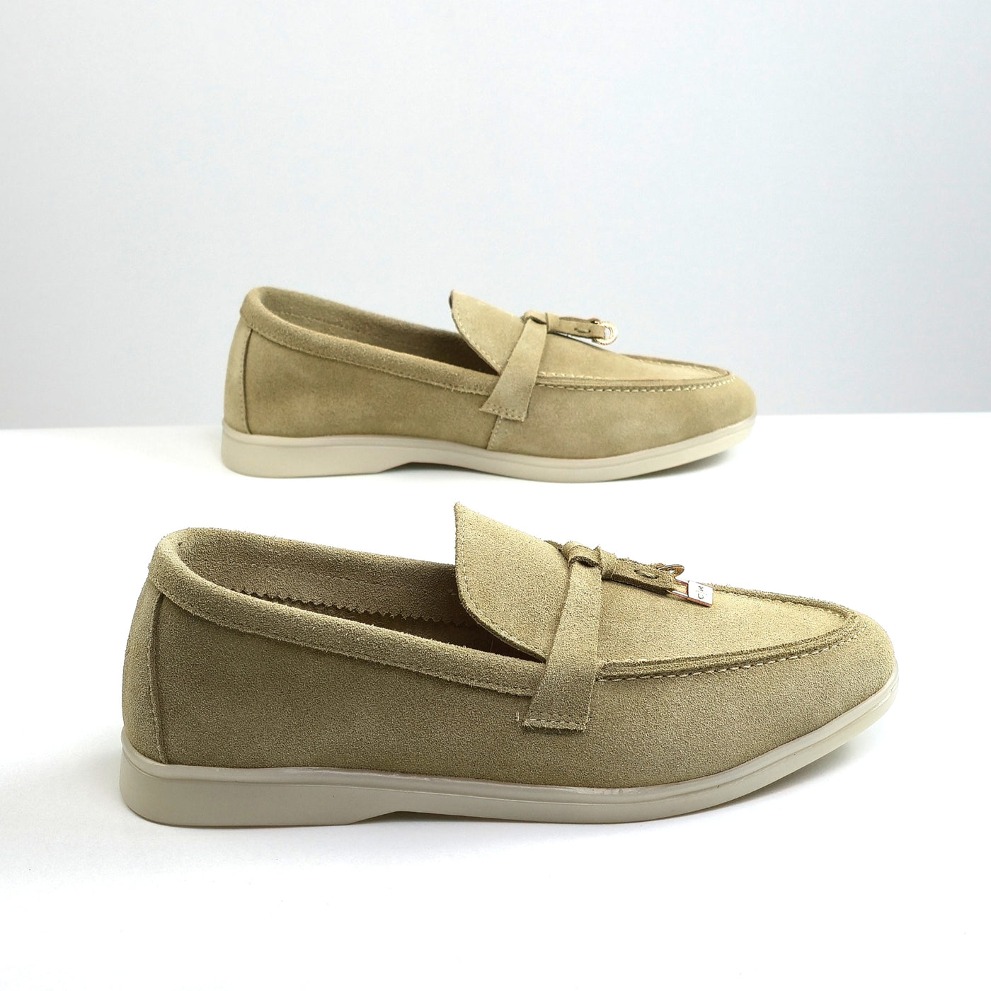 0116 chaussure Femme en cuir daim biege