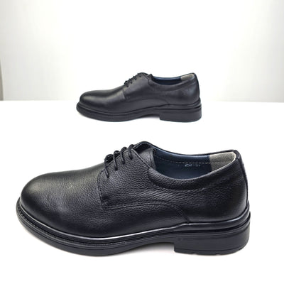 0557 chaussure Richelieu homme en cuir noir/marron