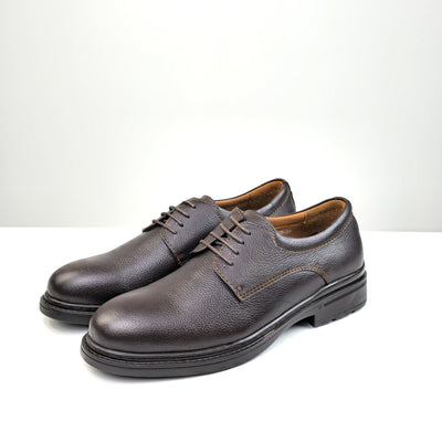 0557 chaussure Richelieu homme en cuir noir/marron