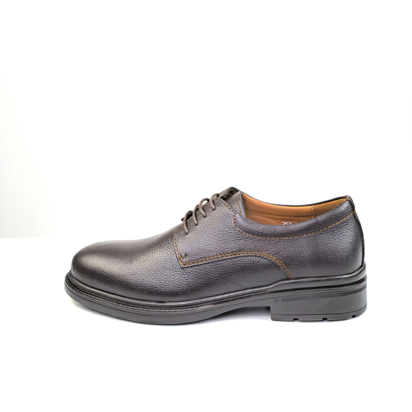 0557 chaussure Richelieu homme en cuir noir/marron