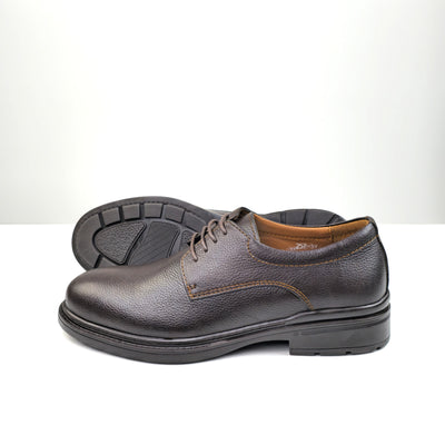 0557 chaussure Richelieu homme en cuir noir/marron
