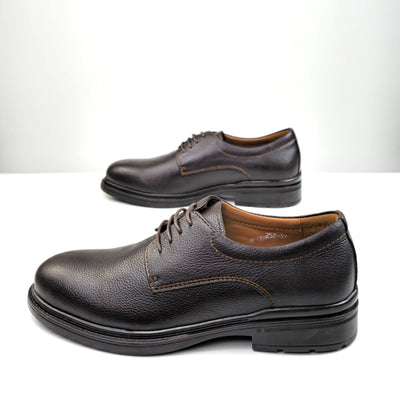0557 chaussure Richelieu homme en cuir noir/marron